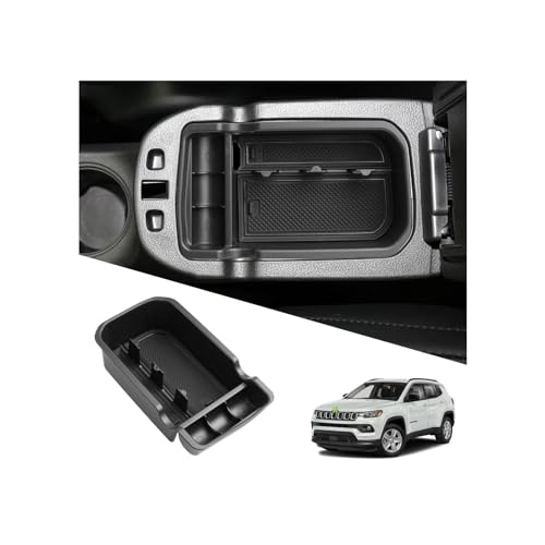 Ruiya 2017-2021 Compass Center Console Organizer for Jeep Compass Accessories ABS Material Armrest Console Glove Tray Compatible with 2017 2018 2019 2020 2021 Jeep Compass - color: 2017-2021 Jeep Compass