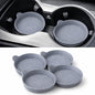 Car Cup Holder Coasters 4 Pack, Universal Silicone Cup Holder Insert, Non-Slip Cup Holder Liners, Waterproof Anti-Dust Cup Holder Accessories for Car Interior, Easy Clean (Grey) - color: gray