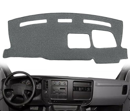 Dash Cover Mat Custom Fit for Chevy Chevrolet Express/GMC Savana Van Dashboard Pad Cap Carpet Protector K201 (Dark Gray) - color: Dark Gray