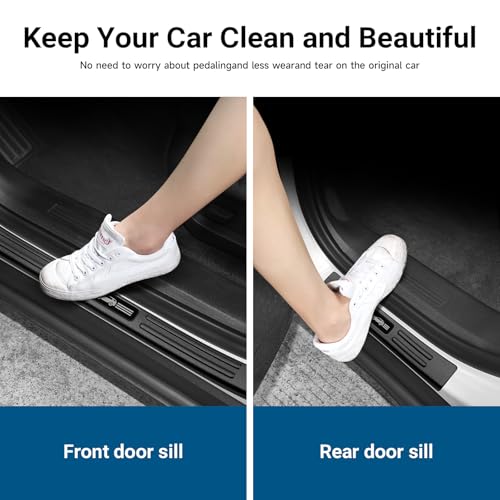4PCS Door Sill Protector for Chevy Equinox 2025 2026 Accessories Matte Black ABS Material Front and Rear Door Car Pedal Kick Protection