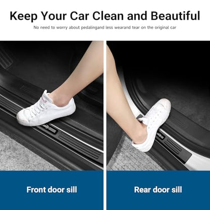 4PCS Door Sill Protector for Chevy Equinox 2025 2026 Accessories Matte Black ABS Material Front and Rear Door Car Pedal Kick Protection