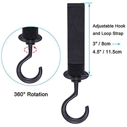 Wisdompro Car Seat Headrest Hook, 2 Pack Multi-Purpose Hanger for Handbag, Purse, Coat, Clothes & Grocery Bag - Black