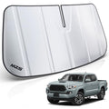 MZS Windshield Sun Shade Compatible with Tacoma 2016-2023, Foldable Truck Sun Shade Shield with Storage Pouch, Front Window Visor Sunshade for Interior Protector - size: Tacoma 2016-2023