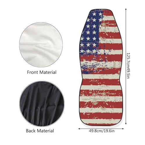 American Flag Car Seat Covers Set of 2 Patriotic Automobile Front Seat Covers Protection Interior Accessories Suitable for Most Cars,SUV,Sedan - color: American Flag