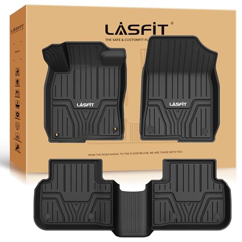 LASFIT Floor Mats for Honda Civic 2022-2025 2026 Sedan Hatchback Si (Include Sport), with&w/o USB Port | for Acura Integra 2023-2026, All Weather Car Floor Liners, 1st & 2nd Row, Black - style: 1）For Honda Civic | 2022-2026 | 1st & 2nd Row (Rear Seats Wit