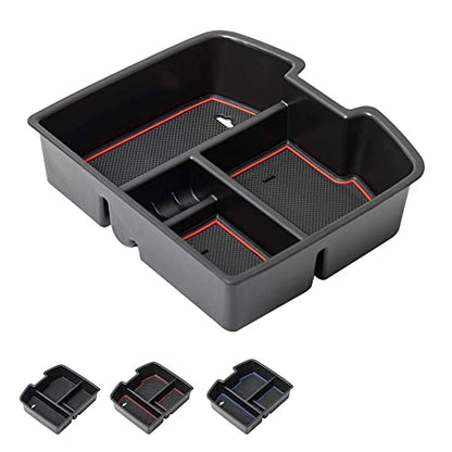 Center Console Organizer Tray Compatible with GMC Sierra 1500 Chevy Silverado Suburban 2500 Avalanche 07-13 Accessory 07-14 Sierra 2500 3500 Yukon Silverado 2500 3500 Suburban 1500 Tahoe, Red - color: Red