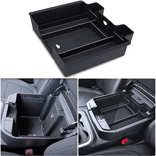 Center Console Organizer Compatible with 2019-2022 GMC Sierra/Chevy Silverado 1500 and 2020 2021-2023 Sierra/Silverado 2500HD/3500HD Accessories, Armrest Tray (Full Console w/Bucket Seats ONLY)