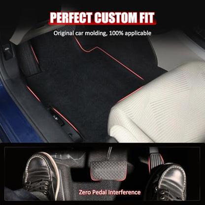Floor Mats Compatible with 2013-2017 Honda Accord Sedan, Factory Fitment Carpet Front & Rear Black 4PC Nylon by IKON MOTORSPORTS, 2014 2015 2016