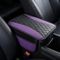 Car Console Covers, Purple Cars Arm Rest Cover Accessories for Women Universal PU Leather Car Armrest Cushion with 2 Storage Pocket for Cars Seats Organizer