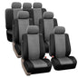 FH Group 3 Row PU Leather 7 Seater Car Seat Covers, Airbag Compatible and Split Bench - Fit Most Car, Truck, SUV, & Van Black/Gray - color: Grey, style: 7 Seater