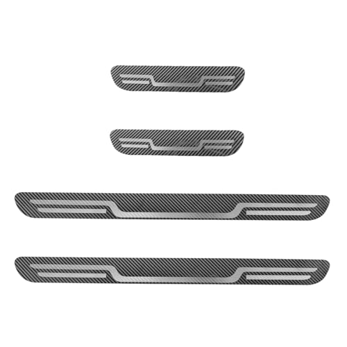 Craedli 4PCS Car Door Sill Protector Sticker, Stainless Steel Auto Door Edge Guard, Anti-Scratch Door Sill Threshold Protection Strip, Universal Car Interior Decoration for Sedan SUV (CarbonFiber) - color: CarbonFiber