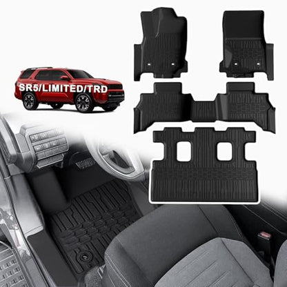 TripleAliners Floor Mats All Weather Liners Compatible with Toyota 2025 2026 4Runner Accessories Custom Fit TPE Heavy-Duty 1st & 2nd & 3rd Row Waterproof Anti-Slip Floor Liners (7 Seats ONLY) - size: 4Runner | 7-Seat | 2025+