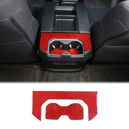 Aunginsy Car Rear Seat Central Armrest Cup Holder Cup Panel Trim Sticker Compatible with Toyota Tundra/Sequoia 2022-2024 Car Back Center Console Cup Holder Decorative Frame Protect Cover Accessories - size: Rear Cup Holder Panel Trim