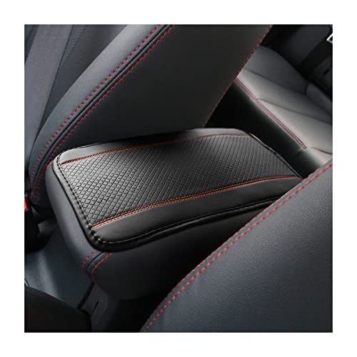 Moly Magnolia Auto Center Console Pad, PU Leather Car Armrest Seat Box Cover, Waterproof Non Slip Soft Armrest Box Cushion Protector, Car Accessories Universal for SUV, Truck, Van (Black/Orange) - color: Style 2-Black/Orange