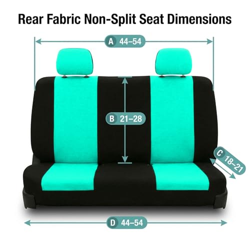 FH Group FB050012 Flat Cloth Seat Covers (Mint) Rear Set – Universal Fit for Cars Trucks & SUVs - color: Mint