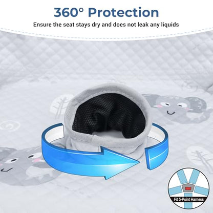 COOLBEBE Infant Car Seat Protector for Potty Training, 2 Pack Dry Waterproof Car Seat Liner Toilet Training for Baby Infant Toddler, Piddle Pads Cover Car Seat Pad for Strollers & Carseat (Grey,2PC)