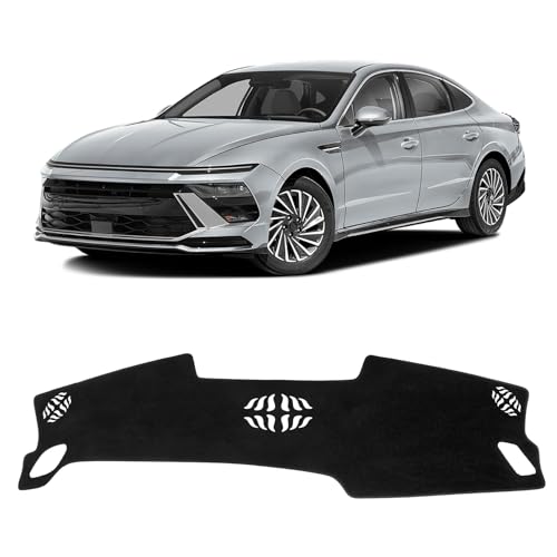KUST Black Dash Cover for Hyundai Sonata 2024 2025 2026 (Only fits for 12.3-inch Touchscreen) Polyester Dashboard Cover Non-Slip Interior Accessories for Sonata Custom Fit Dash Mat No Glare - size: Sonata 24-26(Black)