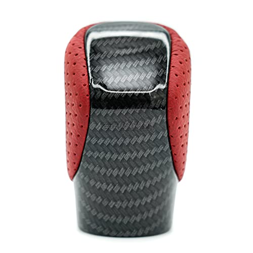 Gear Shift Knob Shifter for Lexus ES GS GX IS-300 NX RC RX 200t 300 350 450h 450hL 350L Nuluxe F-Sport OEM Style Replacement (Circuit Red Leather/Carbon Fiber Pattern) - color: Circuit Red Leather / Carbon Fiber Pattern