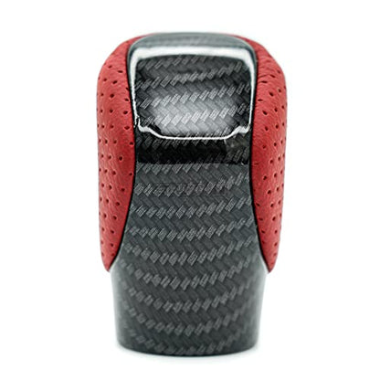 Gear Shift Knob Shifter for Lexus ES GS GX IS-300 NX RC RX 200t 300 350 450h 450hL 350L Nuluxe F-Sport OEM Style Replacement (Circuit Red Leather/Carbon Fiber Pattern) - color: Circuit Red Leather / Carbon Fiber Pattern