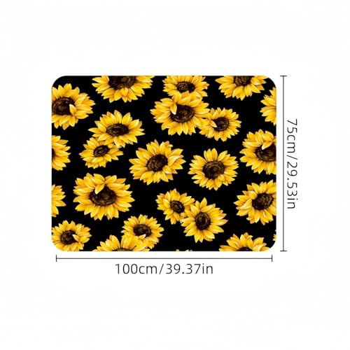 Universal Car Trunk Mat 29" x 39", All Weather Trunk Protection Cargo Liner, Durable Cargo Mat Rear Trunk Liner, Vehicle Interior Accessories Suitable for Most Car (Yellow Sunflower, 29" x 39") - color: Yellow Sunflower
