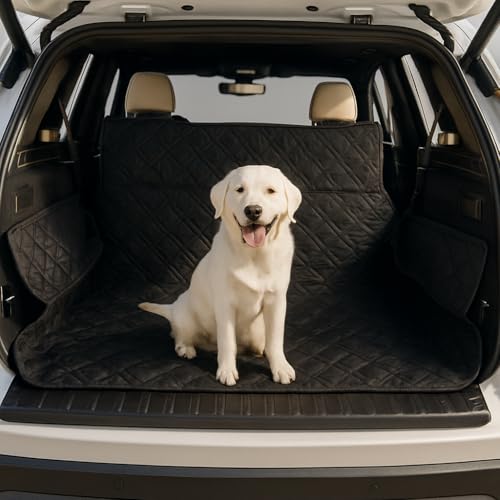 Formosa Covers Dog Cargo Liner for SUV - Heavy Duty Quilted and Padded Mat Covers Trunk Back Area - Hair Easily Shakes Off - Black - Universal Fit 68" W x 93" L - color: Black