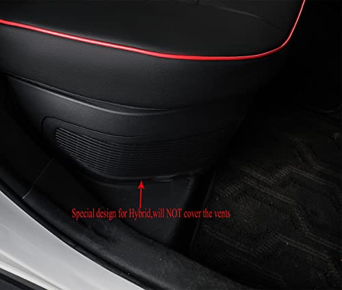EKR Car Seat Covers for Select Mazda CX-5 Grand (Touring,Touring Reserve) ,Carbon Edition,Carbon Edition Turbo,Signature 2017 2018 2019 2020 2021 2022 - Leatherette (Black with Red Piping) - color: Leather (Black with Red Piping), size: 2017-2025 CX-5 Rea
