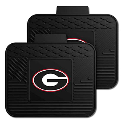 Fanmats University of Georgia Bulldogs Set of 4 Car Mats for Cars, SUV, Pickups - All Weather Protection, Deep Reservoir Design, Universal Fit - 3D NCAA Bulldog Logo - 29”x17” Front-14”x17” Rear Mat