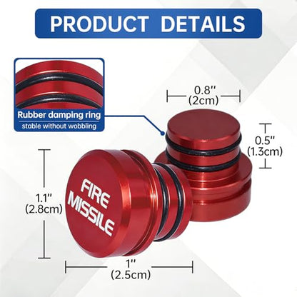 Cigarette Lighter Plug Cover Billet Aluminum Cigarette Lighter Plug, Fits All Vehicles with Standard 12 Volt Power Source Aluminum Dustproof Plug (FIRE Missile+Eject) - color: Fire Missile+eject