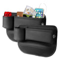 2 Pack Leather Car seat Gap Filler Organizers for Front Seat,Seat Gap Storage with Cup Holder and Storage Box for Phones,Keys,Glasses etc.Suitable for various car models (with cup holder)