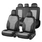 Coverado Car Seat Covers 5 Seats, Leather Seat Covers Full Set, Carbon Fiber Textured Design, Durable Waterproof Seat Protectors, Black&Gray Seat Cover, Automotive Seat Covers Universal Fit Most Cars - color: BlackGray, size: Full set