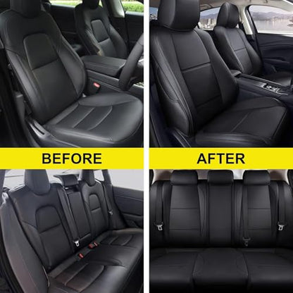 AOMSAZTO Custom Fit Seat Covers for Mazda CX-30 2020 2021 2022 2023 2024 2025 CX30 Car Seat Covers Full Set Black Faux Leather Compatible Airbag（New-CX30） - color: Black, size: CX-30 2020-2025