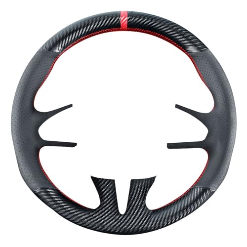 DIY Carbon Fiber Steering Wheel Covers for Infiniti Q50 2014 2015 2016 2017 Sport 15 inch Stitching Leather Interior Accessories