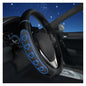 Ventilated Heart-Shaped Steering Wheel Cover with Anti-Slip Leather Grip. Compatible with Ford, Toyota, Honda, Nissan, and Chevrolet Vehicles for 14.5-15.2 inch Round Steering Wheels. - color: Love Blue