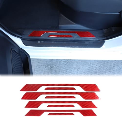 Car Door Sill Plate Protectors Fit Toyot@a Tundra/Sequoia 2022-2024 Car Carbon Fiber Door Entry Guard Sill Scuff Cover Sticker Step Protect Door Sill Scuff Plate Door Sill Cover Decor Trim Accessories - size: Door Sill Plate Protector Sticker(External)