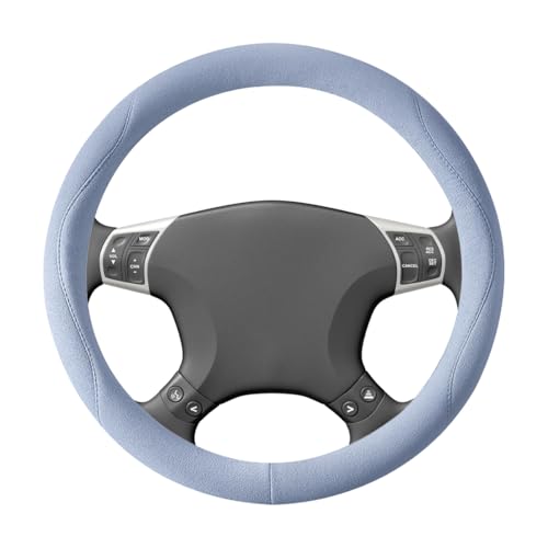 Car Steering Wheel Cover, 14.5-15" Breathable Soft Suede Steering Wheel Protector with Non-Slip Lining, Warm Auto Interior Protection Guard Accessories, Universal for Van Truck RV (Blue) - color: Blue