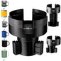 Integral Expandable Mug Holder - YETI 14oz Rambler Cup Holder - Car Cup Holder Expander with Adjustable Base - Rubber Tabs Hold Most Coffee Mugs Ramblers 10oz