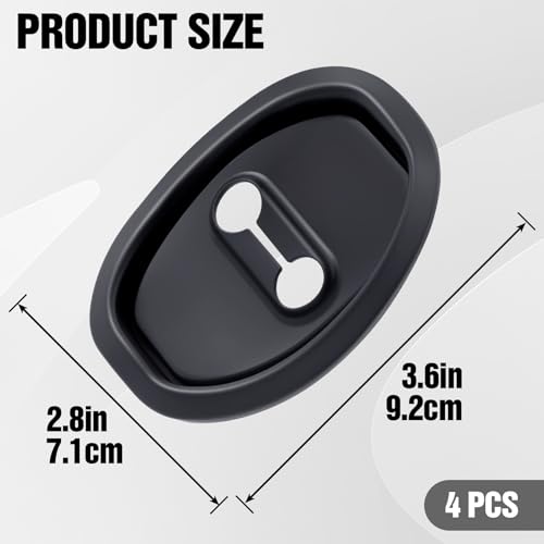 4pcs Car Door Latch Protective Cover, Silicone Car Door Lock Guard Cover Strike Protector, Universal Sound Dampening Pad Automotive Interior Exterior Accessories - Black, Thickened