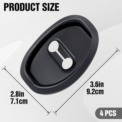 4pcs Car Door Latch Protective Cover, Silicone Car Door Lock Guard Cover Strike Protector, Universal Sound Dampening Pad Automotive Interior Exterior Accessories - Black, Thickened