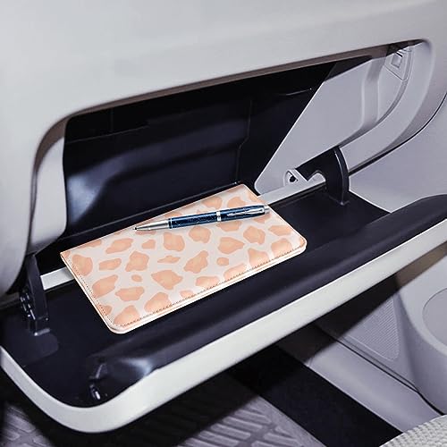 CoBak Car Registration and Insurance Holder - Vehicle Glove Box Car Organizer,Auto Truck Comparment Accessories Case with Magnetic Closure for Driver License,Cards - color: L-Leopard Pink