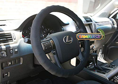 Silicone Black Steering Wheel Cover- Racing Power Grip-Ergonomic Handling (Black)