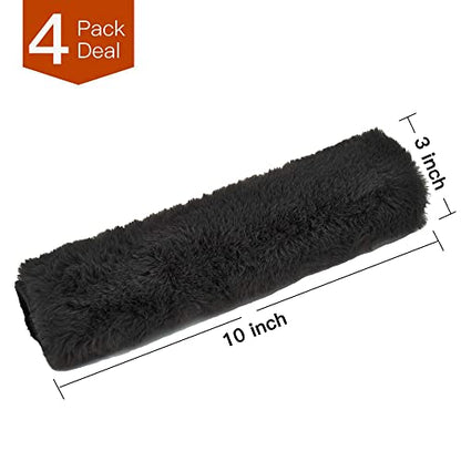 4Pack Seatbelt Covers for Kids,Seat Belt Cushion Cover,Infant Baby Car Seat Neck Shoulder Strap Pads,Soft Newborn Carseat Stroller Straps Covers Accessories(Black) - color: Black