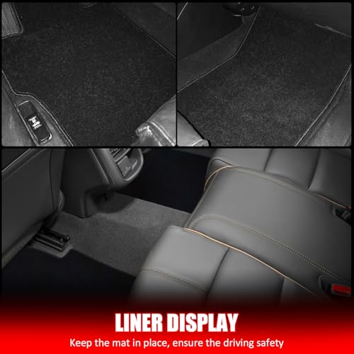 Floor Mats Compatible with 2013-2017 Honda Accord Sedan, Factory Fitment Carpet Front & Rear Black 4PC Nylon by IKON MOTORSPORTS, 2014 2015 2016