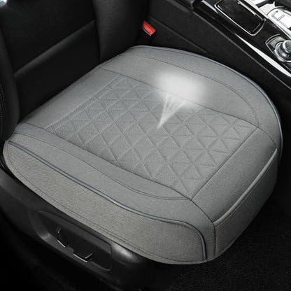 West Llama Linen Front Car Seat Cover Protector Anti-Slip Bottom Seat Cover Fits 95% of Vehicles,Wrapping Around The Bottom,Triangular Pattern(Gray-1Pcs) - color: Triangular Pattern-Gray, size: 1 Piece Linen