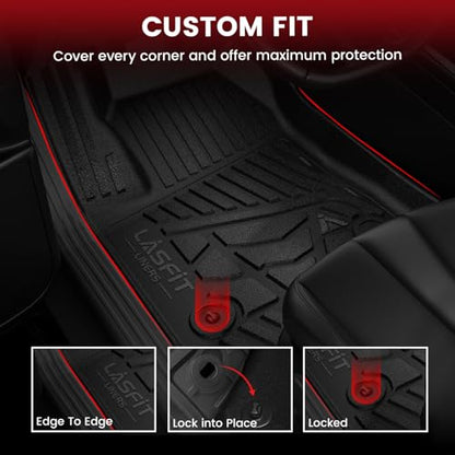 LASFIT Floor Mats 2021-2026 & Only 7 Seats (Not for 8/9 Seats) for Chevrolet Chevy Tahoe/GMC Yukon (Only Yukon, Not Fit Yukon XL) /Cadillac Escalade (Only Escalade, Not Fit Escalade ESV) - size: 2021-2026 |For Tahoe/Escalade/Yukon| Floor Mats