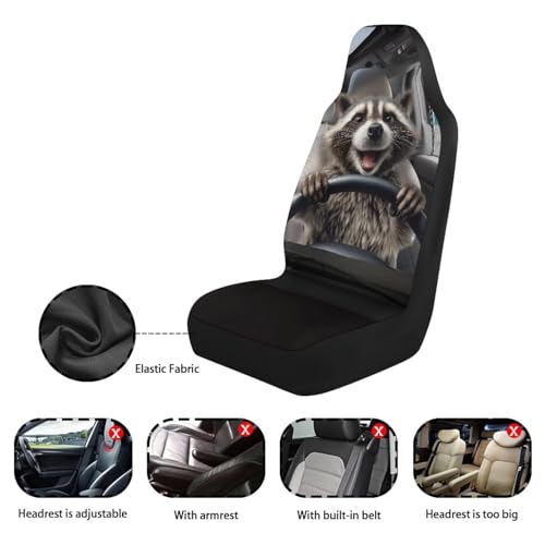 2026 Upgrad Car Front Seat Cover for Men 2 Pieces Set Animal Driver Lightweight Highly Elastic Automotive Seat Cover Anti Slip Towel Blanket for Trucks Sedans Van - color: Animal Driver