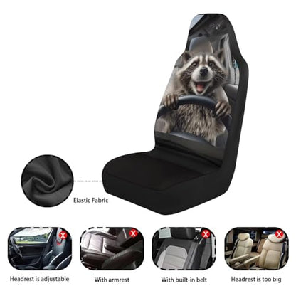2026 Upgrad Car Front Seat Cover for Men 2 Pieces Set Animal Driver Lightweight Highly Elastic Automotive Seat Cover Anti Slip Towel Blanket for Trucks Sedans Van - color: Animal Driver