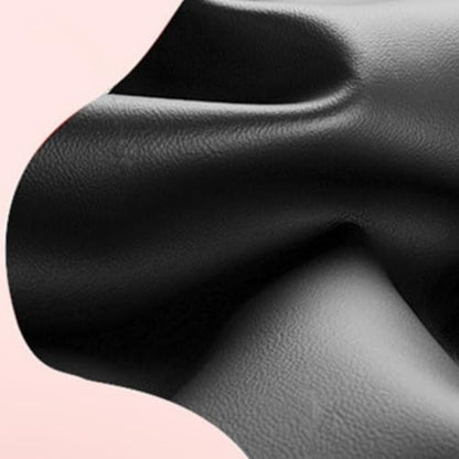 Nappa Leather Steering Wheel Cover, Universal 14.5–15 Inch Non-Slip Breathable Steering Wheel Cover for Car Interior Accessories, Black - color: Black