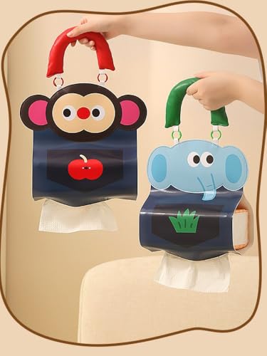 Car Tissue Holder – Cute Cartoon Hanging Paper Towel Dispenser with Soft Handle, Waterproof & Reusable for Car, Bathroom, Kitchen (Girl) - color: Girl