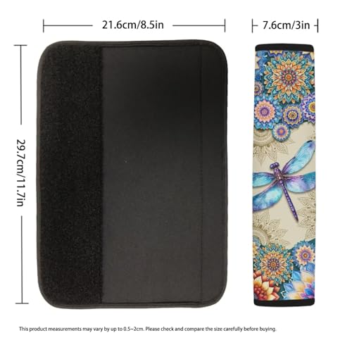 Dreaweet Seatbelt Covers for Women Boho Dragonfly Print Seat Belt Covers 2 Pack Car Seat Belt Cover for SUV Truck Sedan Soft Seat Belt Cushion Shoulder Strap Pads - color: Boho Dragonfly