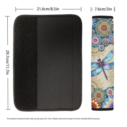Dreaweet Seatbelt Covers for Women Boho Dragonfly Print Seat Belt Covers 2 Pack Car Seat Belt Cover for SUV Truck Sedan Soft Seat Belt Cushion Shoulder Strap Pads - color: Boho Dragonfly